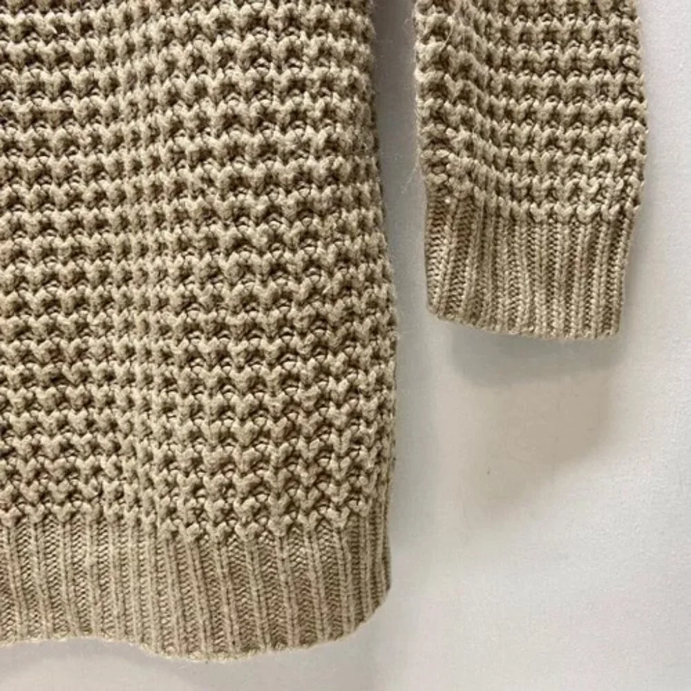 Forever‎ 21 Knit Sweater Women’s Large Tan Long Sleeve Pullover Cozy Tunic Shirt